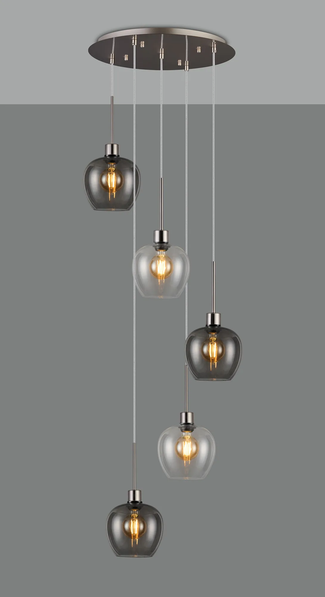 Lori Satin Nickel Ceiling Lights Deco Multiple Pendant